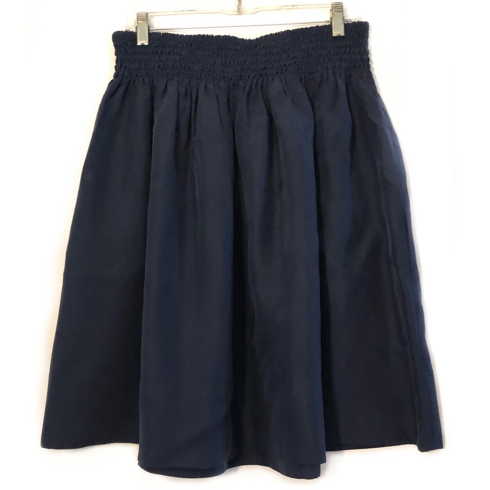 Talbots 100% Silk High Waist Skirt Pockets Modest